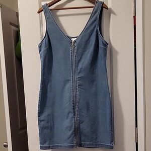 Blue Denim Sleeveless Dress